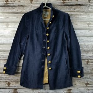 Soft Surroundings velvet military jacket coat soft